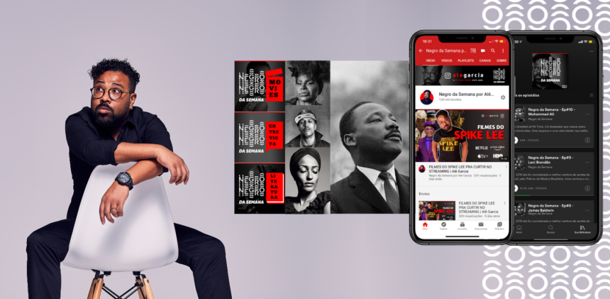 Capa AfroLiteraria Foto de Alê Garcia, autor do podcast Negro da Semana e imagem de alguns episódios.